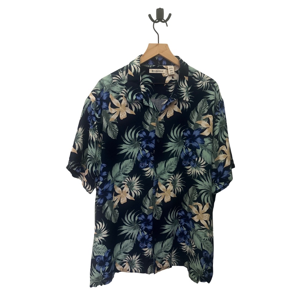 Cubavera XXL Mens‎ Floral Hawaiian Shirt Button Up Short Sleeve Tropical